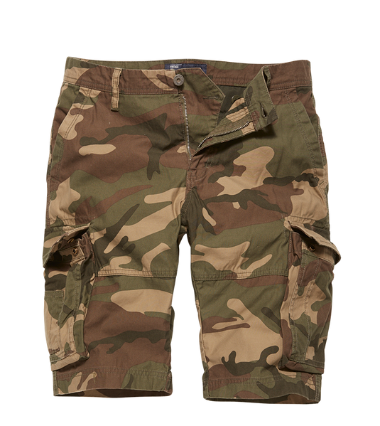 Bermuda cargo in cotone Woodland Camouflage 