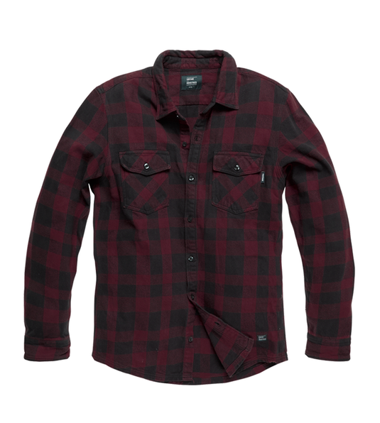 camicia uomo heavy weight in flanella con fantasia a scacchi bordo'/ nero 
