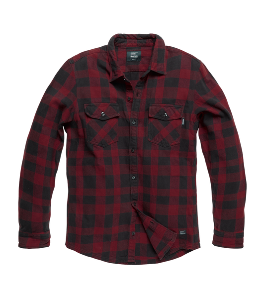 camicia uomo heavy weight in flanella con fantasia a scacchi rosso/ nero 