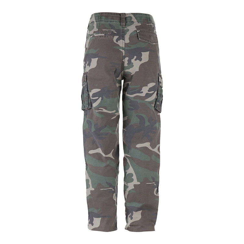 Load image into Gallery viewer, Pantaloni militari cargo bimbo mimetici stone washed 
