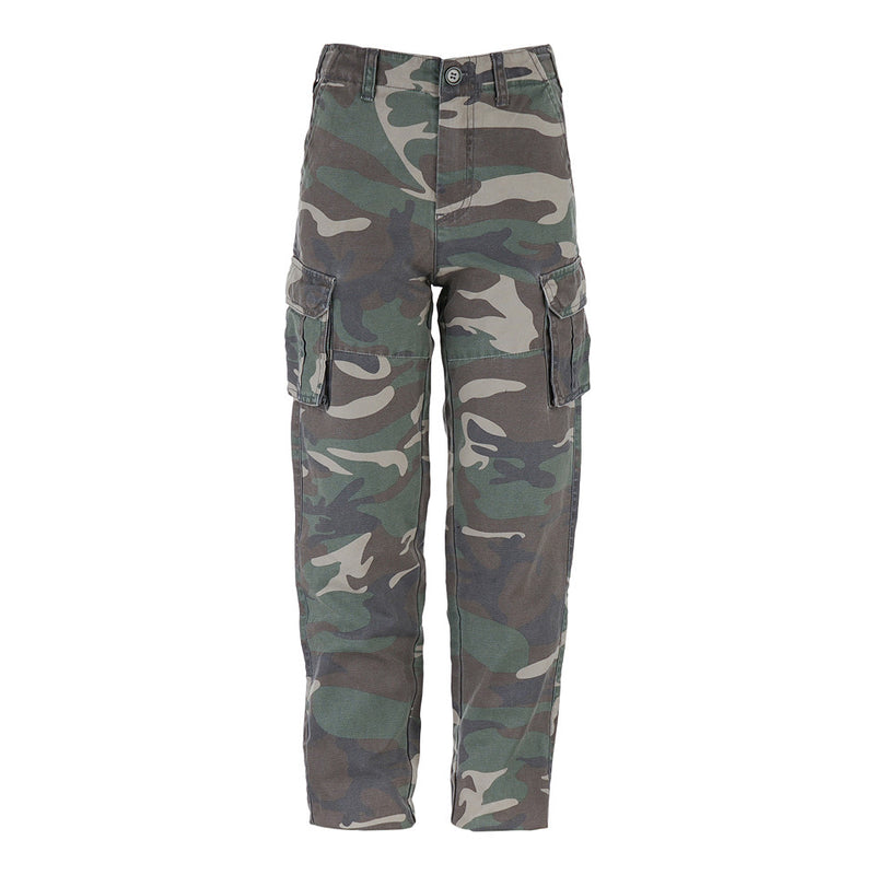 Load image into Gallery viewer, Pantaloni militari cargo bimbo mimetici stone washed 
