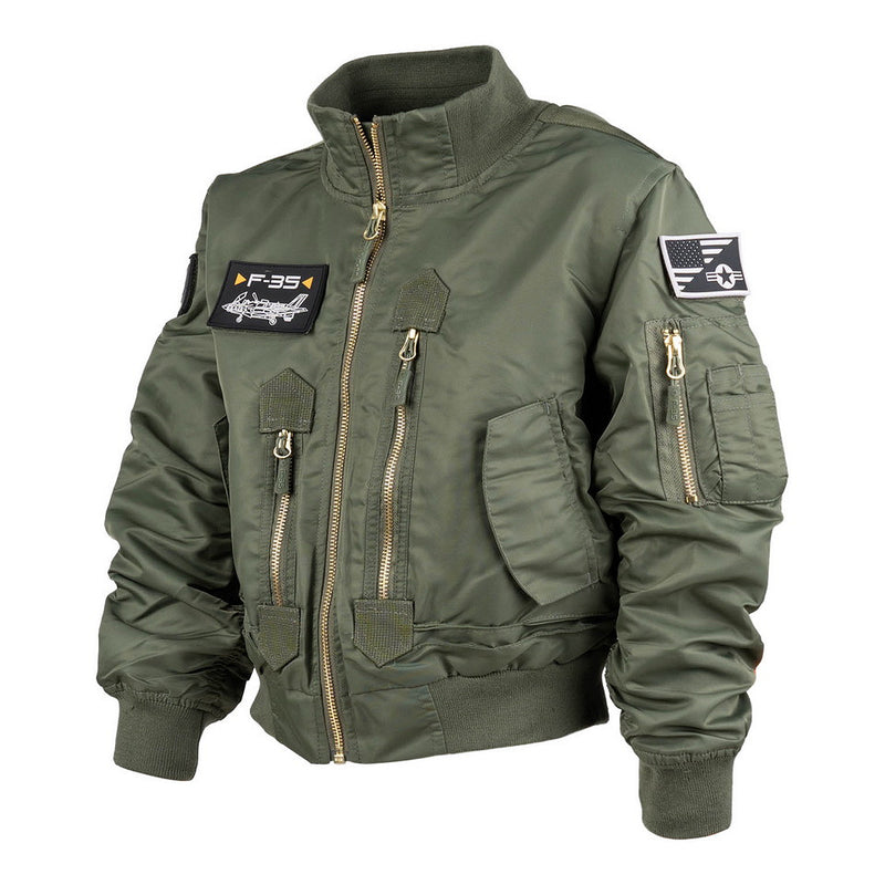 Load image into Gallery viewer, Giacca pilota bimbo F-35 Bomber Verde 
