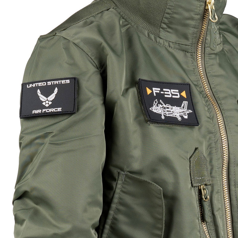 Load image into Gallery viewer, Giacca pilota bimbo F-35 Bomber Verde 
