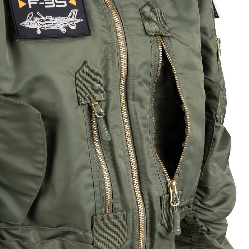 Load image into Gallery viewer, Giacca pilota bimbo F-35 Bomber Verde 
