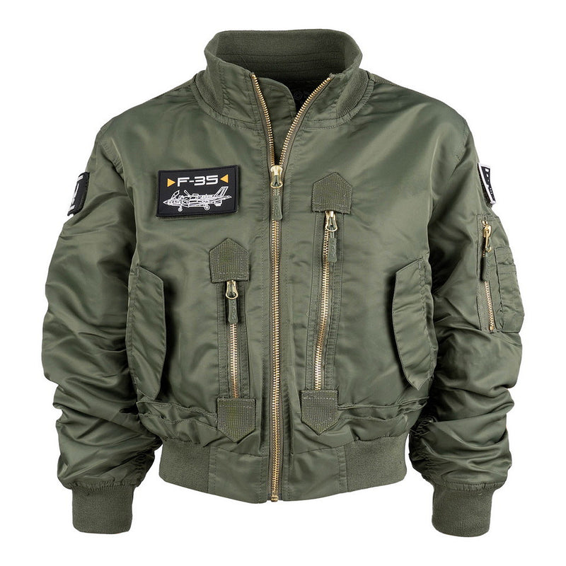 Load image into Gallery viewer, Giacca pilota bimbo F-35 Bomber Verde 
