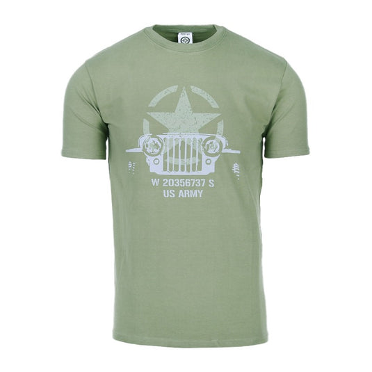 T-shirt stampata ALLIED STAR - Willys verde<BR/> 
