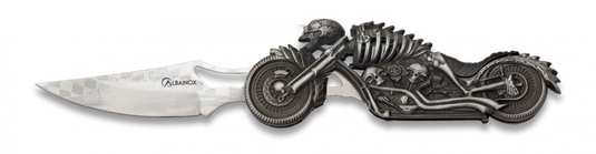 MARTINEZ ALBAINOX coltello scheletro su moto 