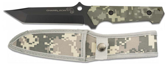 coltello tattico lama cm 13.9 camaleont. con fodero nylon 
