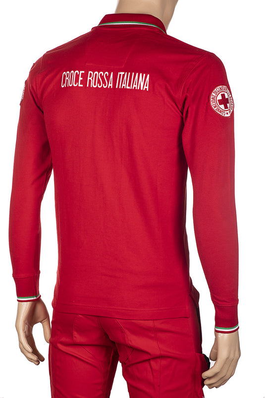 POLO MANICA LUNGA CROCE ROSSA ITALIANA.<BR/> 