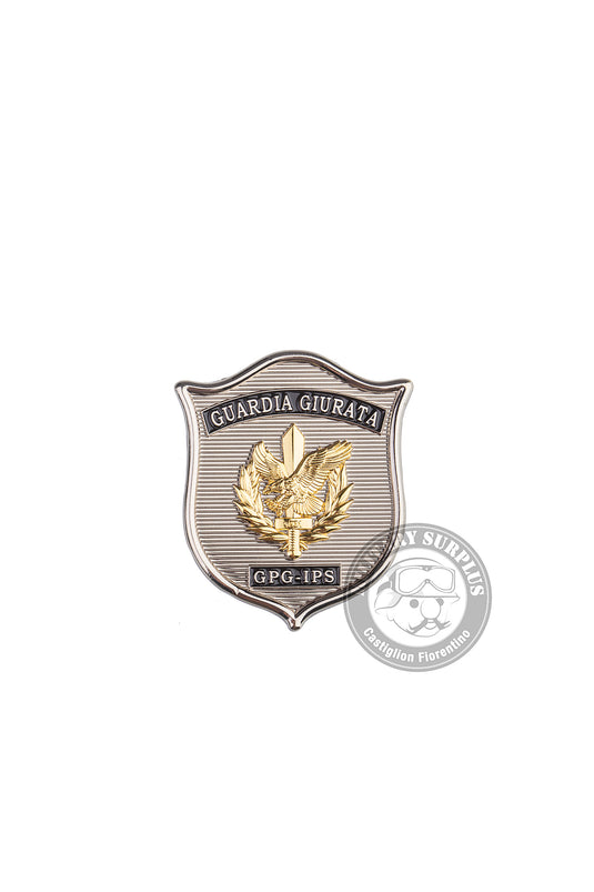 Placca in metallo Guardia Giurata GPG IPS AS47 