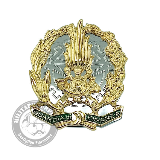 Placca in metallo Guardia di Finanza con clip e matricola 