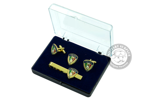 Set regalo POLIZIA LOCALE gemelli fermacravatta e pin 