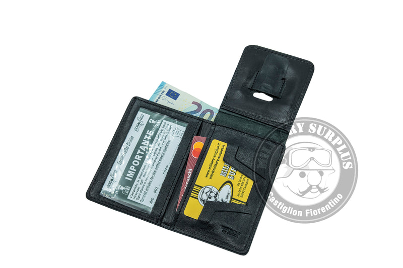 Load image into Gallery viewer, Portafoglio in pelle con alloggio per placca AS45 Polizia Locale, con scritta  POLIZIA LOCALE 
