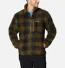COLUMBIA WINTER PASS GIACCA ORSETTO UOMO COLUMBIA A QUADRI VERDE OLIVA E NERO