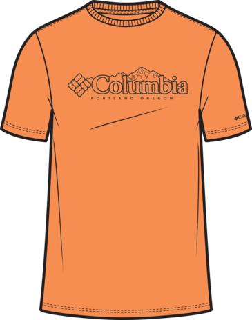 T-shirt  casual in cotone biologico con logo columbia da uomo - taglia forte 