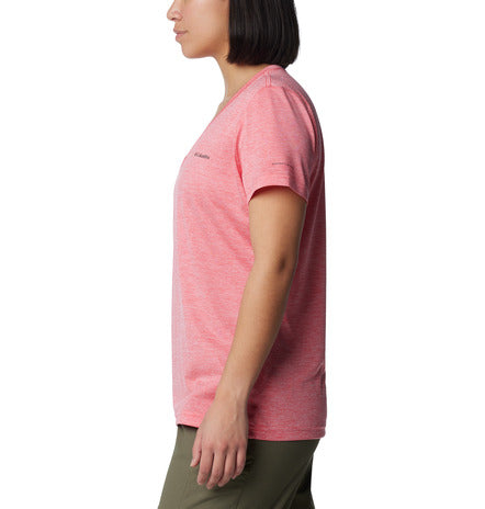Load image into Gallery viewer, T-shirt scollo a v performante e traspirante da donna Columbia 
