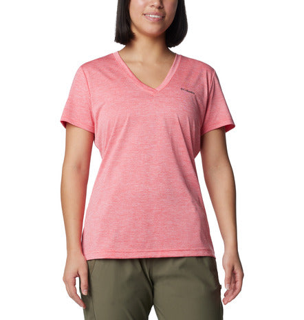Load image into Gallery viewer, T-shirt scollo a v performante e traspirante da donna Columbia 

