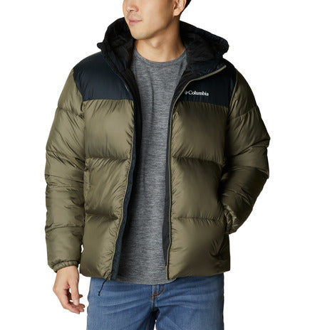 piumino columbia con cappuccio puffect™ da uomo verde/nero 