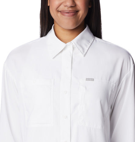camicia donna estiva protettiva con filtro solare upf 50 e tecnologia traspirante. columbia Bianco 