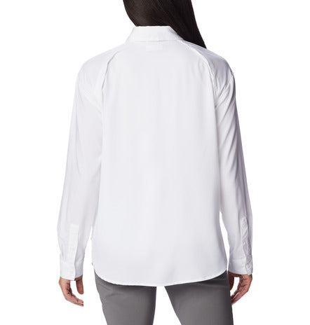 camicia donna estiva protettiva con filtro solare upf 50 e tecnologia traspirante. columbia Bianco 