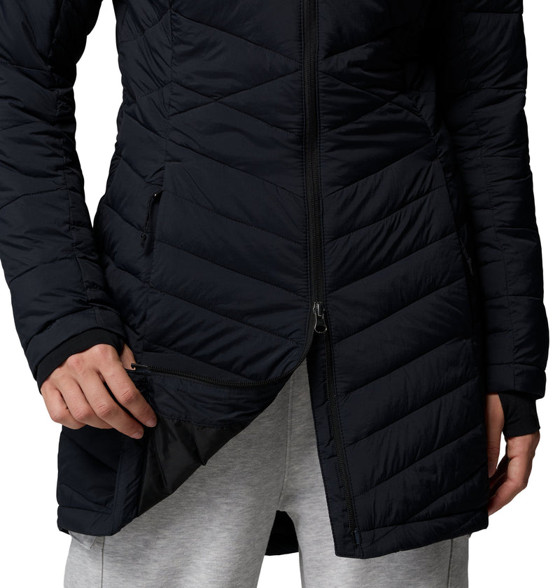 Carica immagine in Galleria Viewer, Giacca imbottita di media lunghezza con cappuccio Joy Peak™ II da donna Nero 
