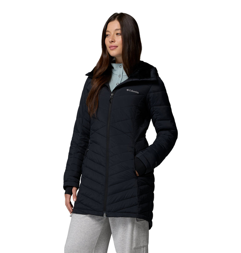 Carica immagine in Galleria Viewer, Giacca imbottita di media lunghezza con cappuccio Joy Peak™ II da donna Nero 
