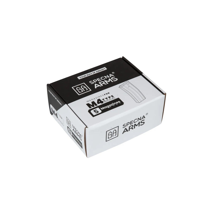 Carica immagine in Galleria Viewer, SPECNA ARMS SET 5x CARICATORI MID-CAP 140 COLPI PER SERIE M4/M16 NERO 
