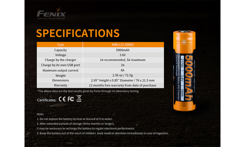 Carica immagine in Galleria Viewer, batteria ricaricabile Fenix 21700 5000mah usb 
