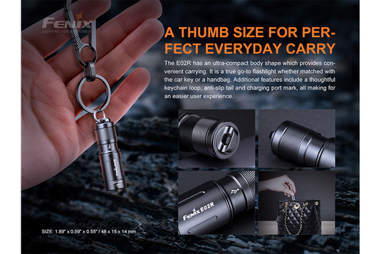 FENIX E02R  luce portachiavi - 200 lumen 