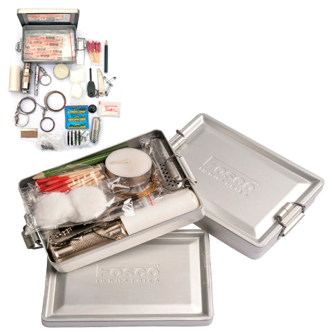 kit sopravvivenza in scatola d'alluminio waterproof 