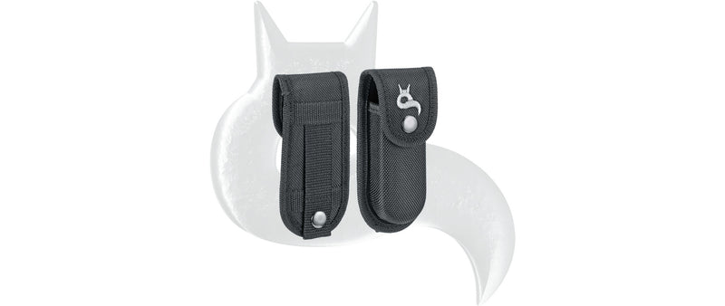 Load image into Gallery viewer, black fox multiuso pocket boss stainless stell with black nylon pouch 
