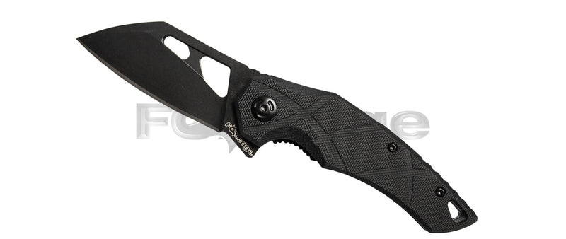 Load image into Gallery viewer, fox edge atrax 1 black g10 handle stone washed blade 
