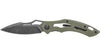 FOX SPARROW G10 handle stone washed blade OD GREEN