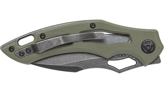 SPARROW G10 handle stone washed blade OD GREEN 