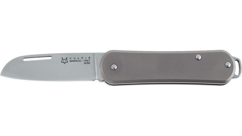 Carica immagine in Galleria Viewer, FOX Knives  MINI VULPIS - manico liscio titanio sabbiato lama inox m390 
