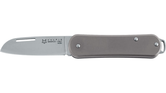 FOX Knives  MINI VULPIS - manico liscio titanio sabbiato lama inox m390 