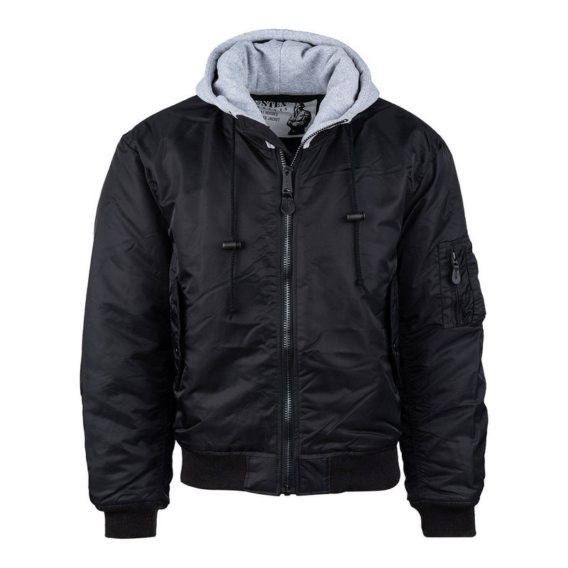 Carica immagine in Galleria Viewer, MA-1 Hooded Bomber Jacket NERO 
