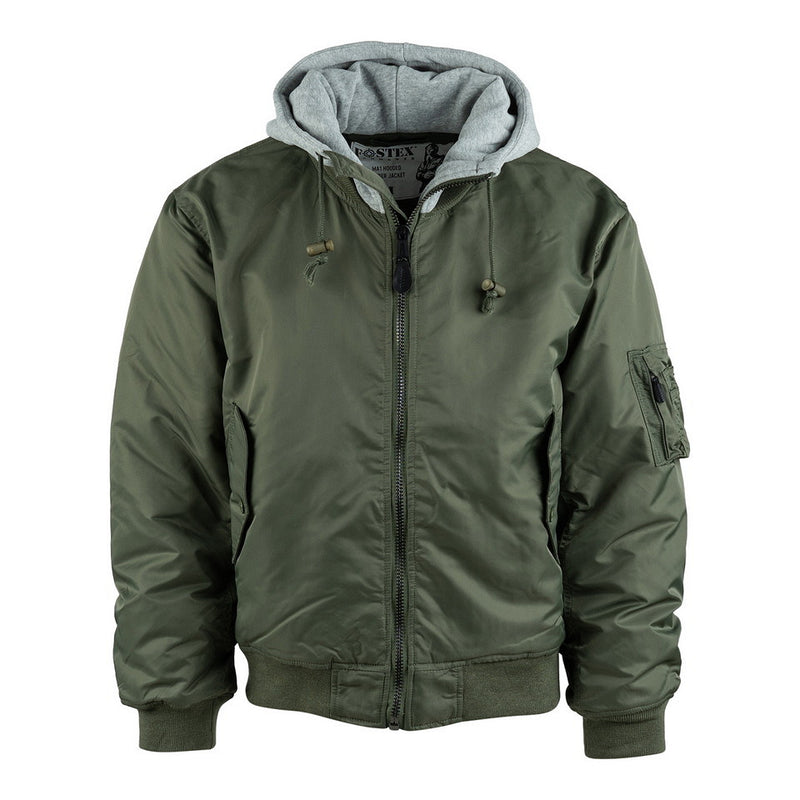 Carica immagine in Galleria Viewer, MA-1 Hooded Bomber Jacket VERDE 
