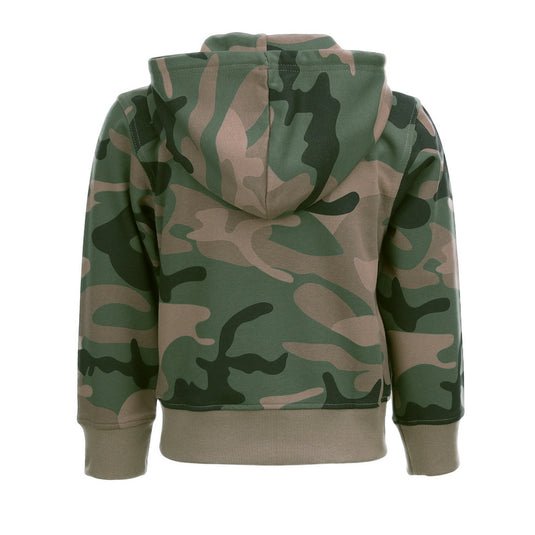 felpa giacca bambino con cappuccio e zip mimetico woodland 