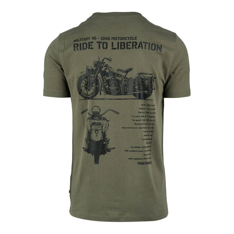 Carica immagine in Galleria Viewer, T-shirt stampata  Liberator WLA fronte retro VERDE OLIVA 
