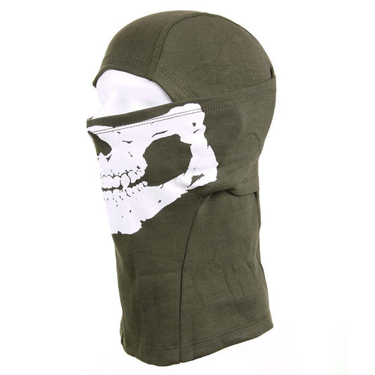 balaclava in cotone con teschio1 foro 