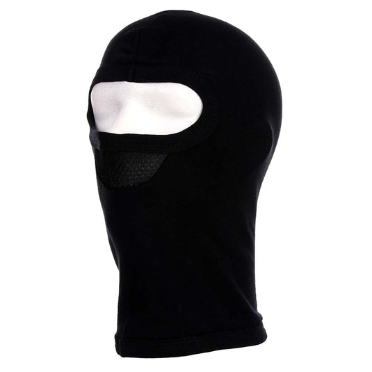 balaclava in cotone a 1 foro con maglia traspirante colore nero 