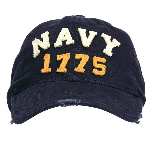 Cappellino baseball stone-washed destroyed NAVY 