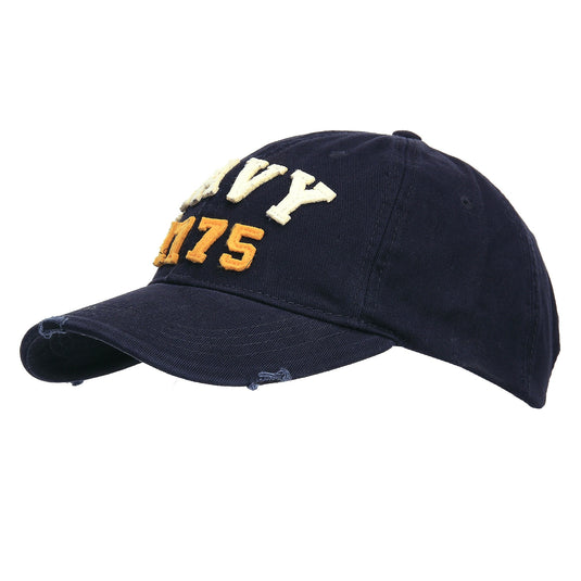 Cappellino baseball stone-washed destroyed NAVY 