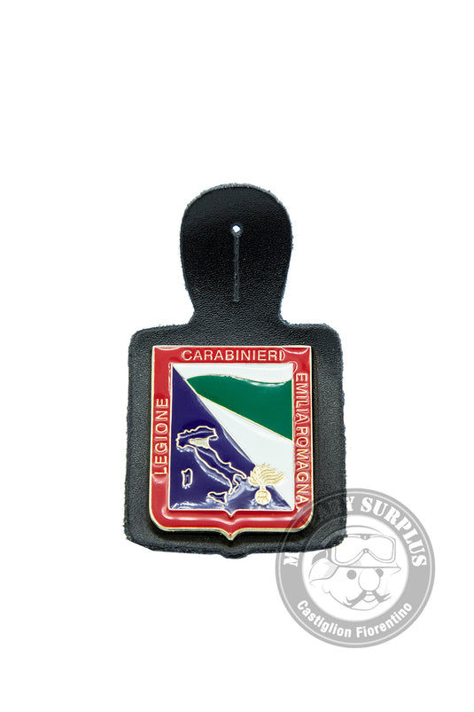 Distintivo Carabinieri legione EMILIA ROMAGNA con pendif in pelle<BR/> 