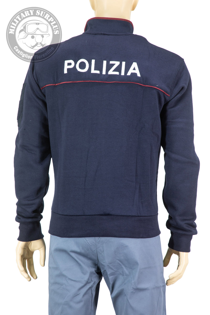 Load image into Gallery viewer, Maglia in felpa con zip ricamata POLIZIA DI STATO 
