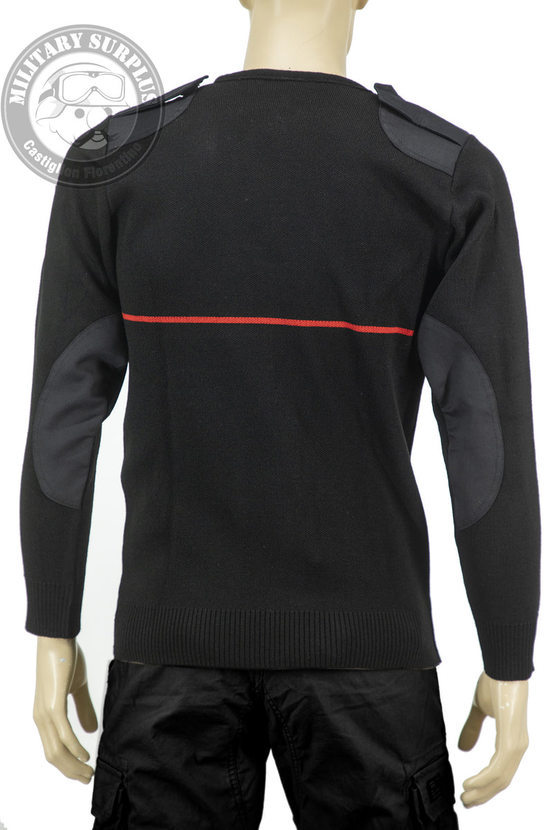 Load image into Gallery viewer, Maglioncino scollo v con zip CARABINIERI in maglia misto lana 
