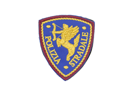 Distintivo scudetto ricamato POLIZIA STRADALE 