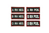 GRADI Embroidery blood type with Velcro cm 6x2.5 BLACK BASE RED BORDER