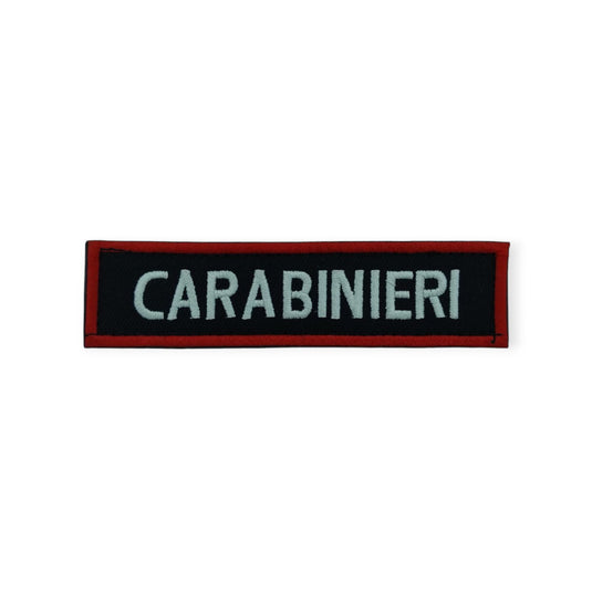 Patch ricamo CARABINIERI bordo rosso con velcro per tuta o.p. 